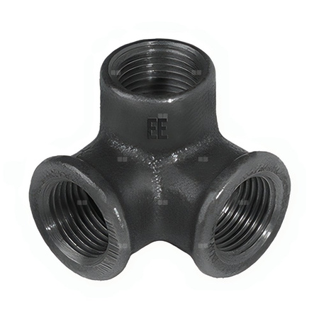 Trójnik ODLEWNIA ZAWIERCIE Za1/33/221 (narożnik) 90' żeliwo (czarny) 1'' (gw gazowy walcowy x gw gazowy walcowy x gw gazowy walcowy)