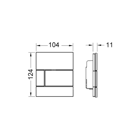 Przycisk spłukujący do stelaża do pisuaru (Mechaniczny) TECE square szkło, kolor czarny / stal nierdzewna szczotkowana "anti-fingerprint"
