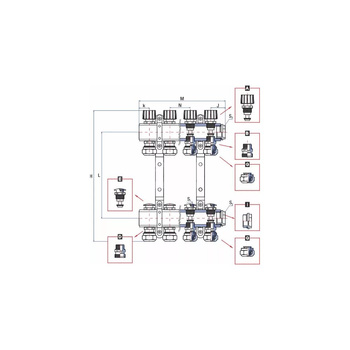 Rozdzielacz ogrzewania RUMET 70B 6 obwodowy