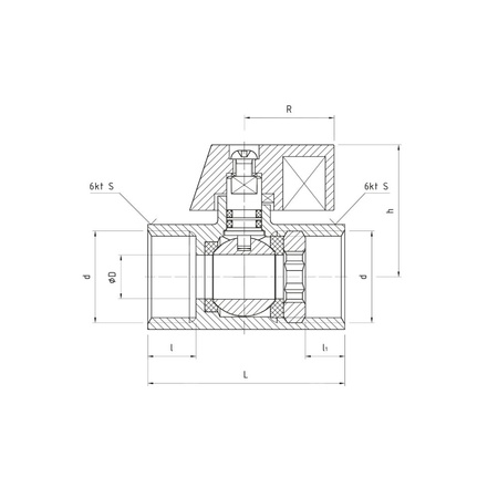 Zawór kulowy PERFEXIM 3021 mosiądz chromowany, PN16 1/2'' gw x gw, uchwyt: krótka dźwignia