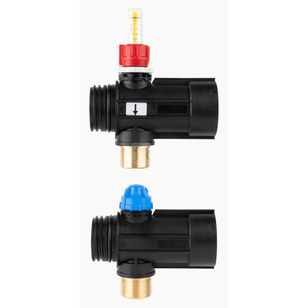 Obieg rozdzielacza AFRISO ProCalida IN 1 1/2", rozstaw 100 mm, G1", rotametr 4÷20 l/min