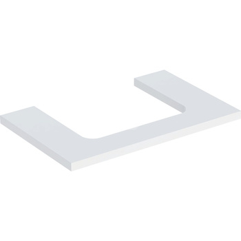 Geberit ONE Blat pod umywalkę, wycięcie na środku, do prostokątnej umywalki stawianej na blat, B75cm, H3cm, T47cm, biały, matowy