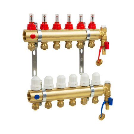 PHA-107/1/S/Z 8-obwodowy PN6 Rozdzielacz CuZn