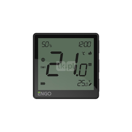 Internetowy, natynkowy regulator temperatury ZigBee, akumulatorowy, czarny