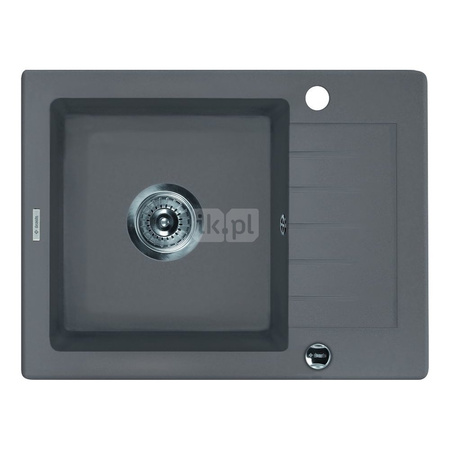 Deante Zorba Zlewozmywak 1-komorowy z krótkim ociekaczem - szary metalik