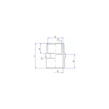 Nypel lut RUMET Mosiądz 3/4'' x 22 mm (GZ)