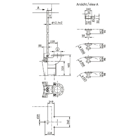 Stopa sprzęgająca żeliwo, przył. DN 150 dł.585mm szer.400mm WILO