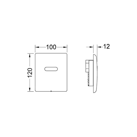 Przycisk spłukujący do stelaża do pisuaru zasilany bateryjnie 6v (Elektroniczny) TECE planus, kolor chrom połysk