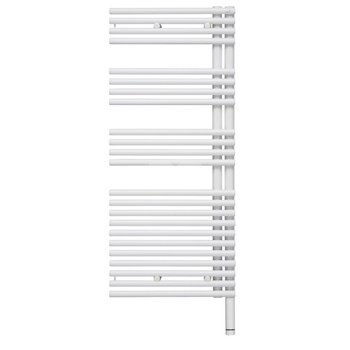 Grzejnik Zehnder Forma Asym LFAR-170-050-05 - 496 mm, Kolor Biały (RAL 9016), Typ złącza Code S067, Konsole ścienne towel radiator, Ilość zest. naściennych 4