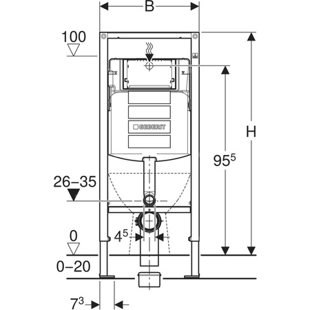 Stelaż podtynkowy do WC GEBERIT Duofix dla dzieci + Sigma, 1120 x 500 x 120 mm, ze spłuczką