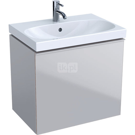 Dolna szafka pod umywalkę Acanto, B60, z 1 szufladą i 1 szufladą wewnętrzną, krótka, syfon oszczędzający przestrzeń, sand mat