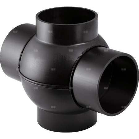 Czwórnik GEBERIT HDPE polietylen, 110 mm x 50 mm x 50 mm x 110 mm DN 100 x DN 40 x DN 40 x DN 100, sw x sw x sw x sw