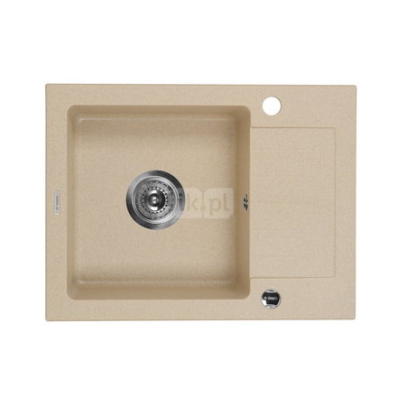 Deante Zorba Zlewozmywak 1-komorowy z krótkim ociekaczem - piaskowy