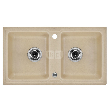 Deante Zorba Zlewozmywak 2-komorowy bez ociekacza - piaskowy