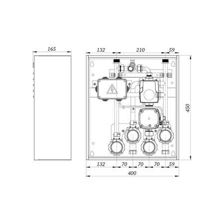 Grupa pompowa AFRISO PrimoBox ACB 910 GZ x GW 3/4'' x 3/4'', z zaworem mieszającym, z siłownikiem arm 141 proclick