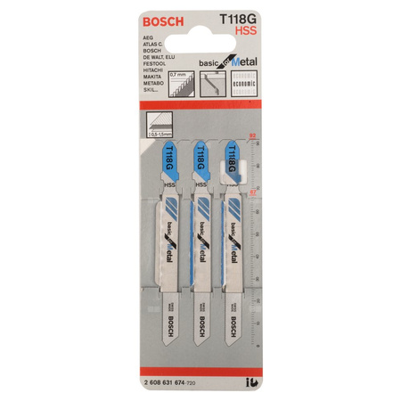 Brzeszczot do wyrzynarek T 118 G 3 szt.