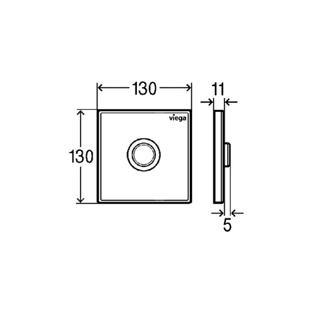 Przycisk uruchamiający do pisuaru Prevista Visign for Public 11 stal nierdzewna, nr wzoru 8631.2 płytka maskująca: stal nierdzewna biały błyszczący klawisz: stal nierdzewna biały błyszczący