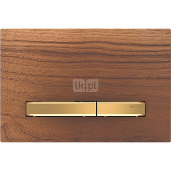 Przycisk uruchamiający Geberit Sigma50, przedni, amerykański orzech włoski, przyciski: mosiądz