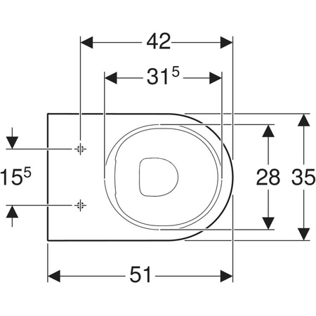 Miska WC stojąca GEBERIT Acanto bez kołnierza wewnętrznego