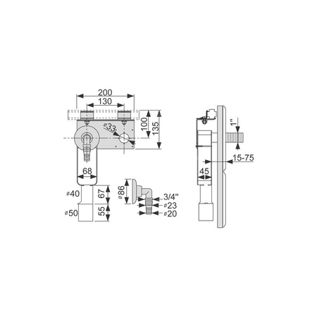Trawers montażowy pod przyłącza pralki TECE profil