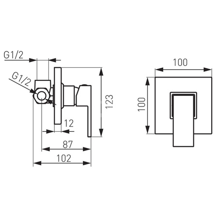 Bateria podtynkowa FERRO ZICCO 1-funkcyjna, kolor chrom
