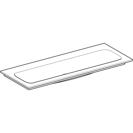 Umywalka GEBERIT iCon 2-stanowiskowa prostokątna, biała, 1200mm, bez otworu na baterię, nakładany od góry, bez odpływu przelewowego, półka od ściany