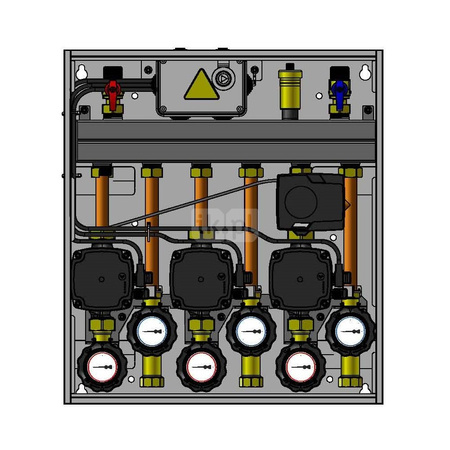 Grupa pompowa AFRISO PrimoBox AZB 305 GZ x GW 3/4'' x 3/4'', z izolacją, z siłownikiem arm 141
