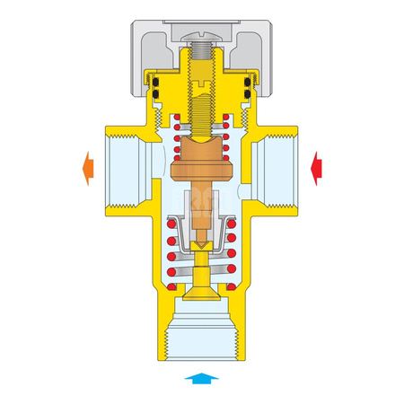 Regulowany termostatyczny zawór mieszający 1/2" 30÷48 st. C