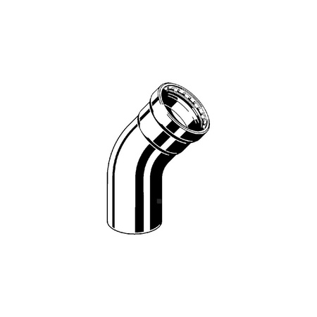 Łuk Megapress 45' VIEGA 4226.1XL Jednoczęściowy, stal (Cynk/nikiel) / stal, 3'' (kw x mz) z uszczelką