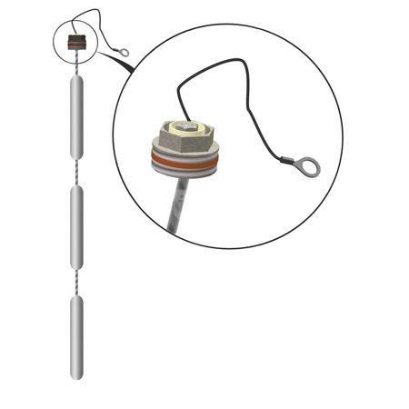 Anoda łańcuchowa BIAWAR Odizolowana magnez długość 560 mm fi 26 mm 1''