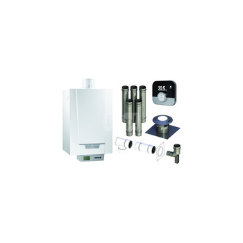 Pakiet - Kocioł gazowy jednofunkcyjny DE DIETRICH MCR3 Evo 24T kondensacyjny wiszący 6,1-24,8 kW+ Zestaw powietrzno-spalinowy + Regulator SMART TC