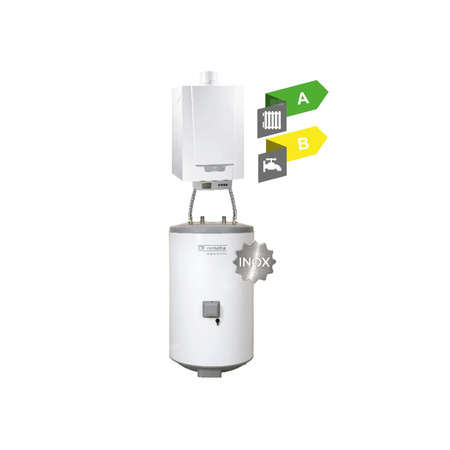 Pakiet - Kocioł gazowy jednofunkcyjny DE DIETRICH MCR3 evo 35T kondensacyjny wiszący 8,5-35,7 kW + Regulator iSense + Zasobnik c.w.u AQUAvie150