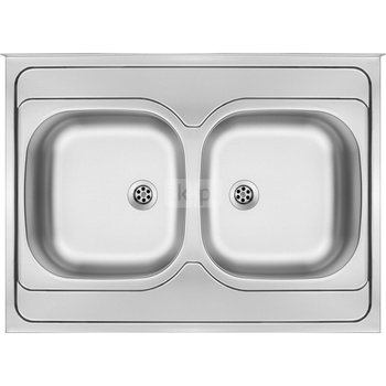 Deante Tango Zlewozmywak 2-komorowy bez ociekacza - satyna