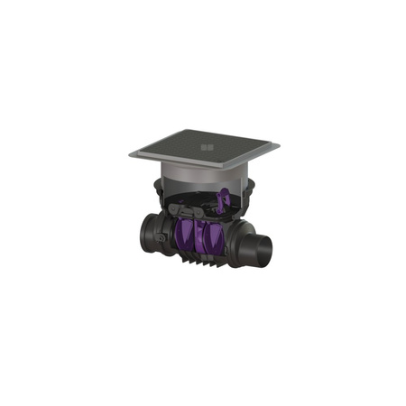 Zawór zwrotny StaufixControl DN 125 z pokrywą czarną z dwoma klapami z tworzywa