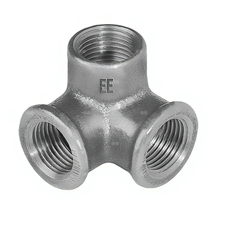 Trójnik ODLEWNIA ZAWIERCIE Za1/33/221 (narożnik) 90' żeliwo (ocynk) 1/2'' (gw gazowy walcowy x gw gazowy walcowy x gw gazowy walcowy)