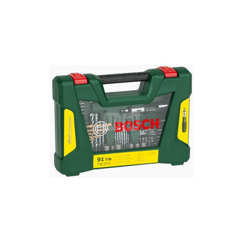 91-częściowy zestaw Wierteł TiN i końcówek wkręcających V-Line z wkrętarką grzechotkową i prętem magnetycznym