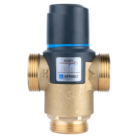 Zawór regulacyjny termostatyczny do wody ciepłej AFRISO ATM 883 mosiądz GZ 1 1/4'', DN 25, zakres temp. 35-60'C, Kvs 4.2 m3/h, maksymalna temperatura 110'C, maksymane ciśnienie 10 bar