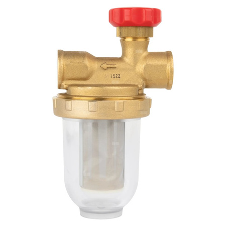 Filtr olejowy AFRISO V 1/2 - 500 Stjednorurowy fi 1/2''/1/2'' GW x GW, z wkładem stalowym, maks. przepływ 500 l/h