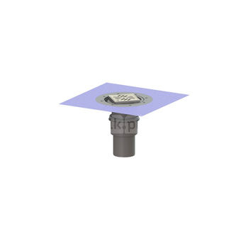 Wpust Practicus, DN100, odpł. pionowy, z nasadką Variofi i kratką szczel. / ramą nierdz. 120x120