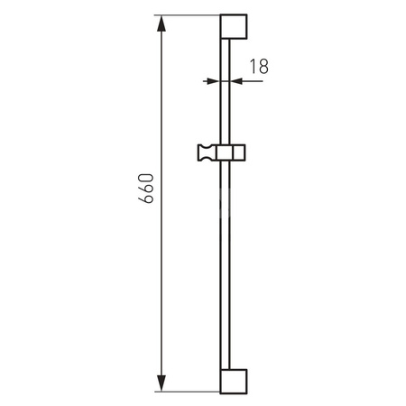Drążek natrysku przesuwnego, chrom