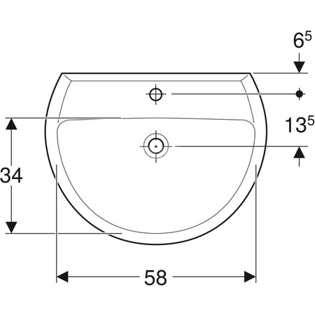 REKORD Umywalka 65 owalna, z/o, z/p
