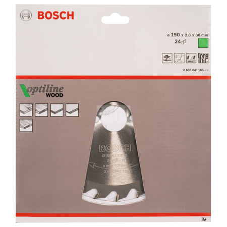 Tarcza pilarska Optiline Wood KSB 190X30 24WZ OPTILINE SB2,0