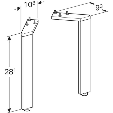 Zestaw nóg montażowych Acanto, H28.1