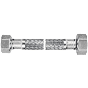 Wąż przyłączeniowy elastyczny FERRO z oplotem (stal), gw x gw, 3/8'' x 3/8'', długość 80 mm