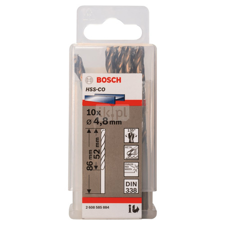 WIERTŁO STAND. HSS-CO 135'4,8/52MM