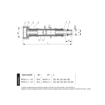 Wąż przyłączeniowy elastyczny PERFEXIM PHA-9145/C DN 8, gw x gz, 1/2'' x M10, długość 600 mm