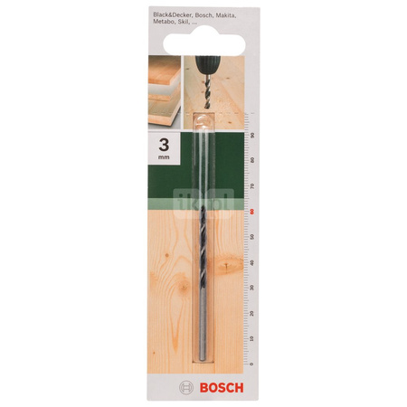 Wiertła spiralne do drewna D = 3,0 mm, L = 60 mm