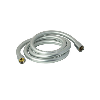 P4S Wąż prysznicowy gładki SREBRNY z końcówką antyskręceniową 150 cm