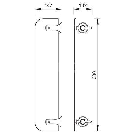 ANTICA półka szklana, stary brąz