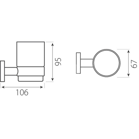 GRACE szklanka pojedyncza, szkło mrożone/chrom